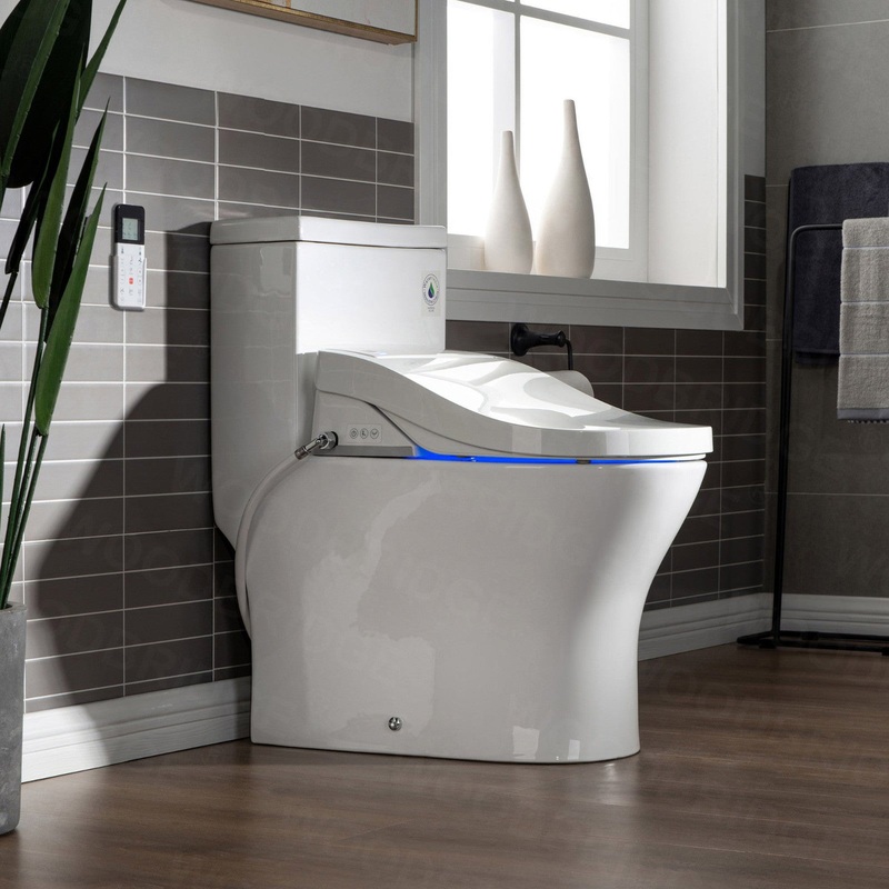WoodBridge T-0022 White Luxury Elongated One Piece Toilet With Advanced Bidet Seat