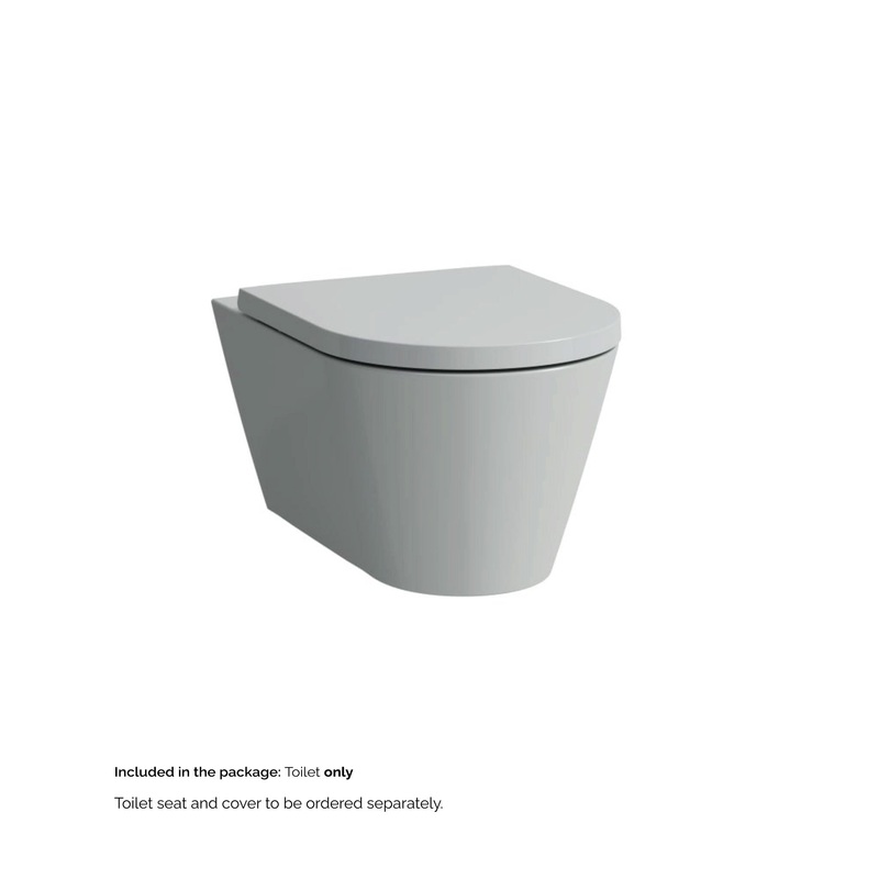 Laufen Kartell 15" x 14" Matte Gray Dual-Flush Washdown Rimless Wall-Mounted Toilet