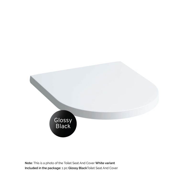 Laufen Kartell 15" x 18" Glossy Black Toilet Seat and Cover With Soft-Close System