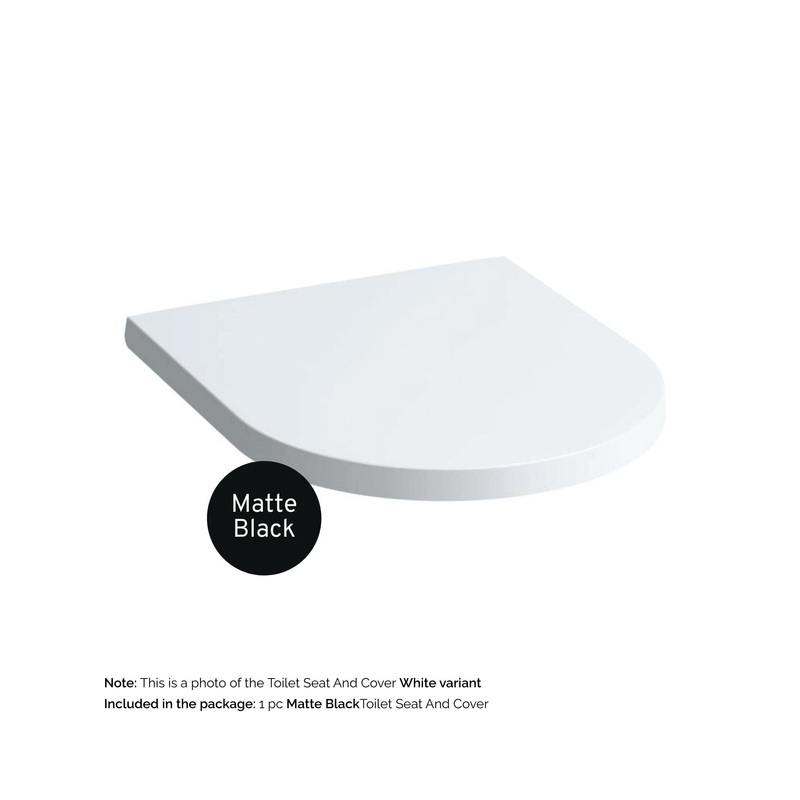 Laufen Kartell 15" x 18" Matte Black Toilet Seat and Cover With Soft-Close System