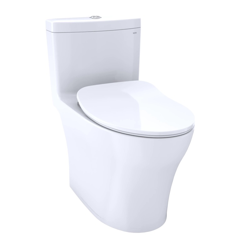 Toto Aquia IV Cotton 1.28 and 0.9 GPF One-Piece Toilet With Washlet and Slim Seat