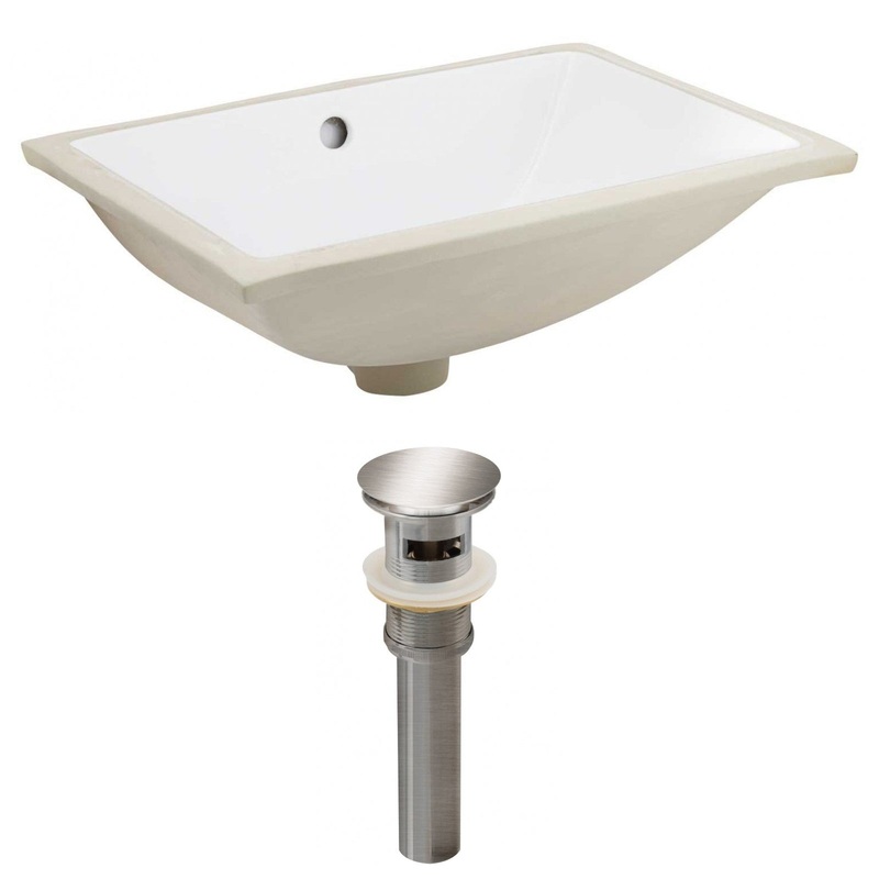 American Imaginations AI-24903 21" White Rectangular Ceramic Undermount Bathroom Sink Set