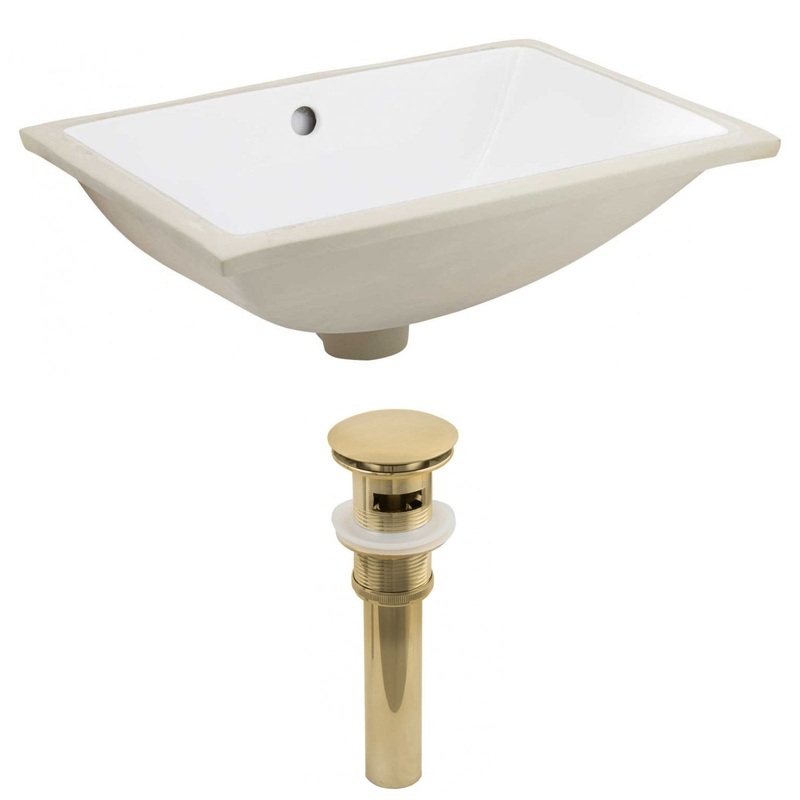 American Imaginations AI-24906 21" White Rectangular Ceramic Undermount Bathroom Sink Set