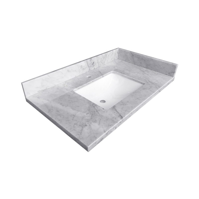 Ratel 50" x 23" Carrara Marble Single Sink Vanity Top