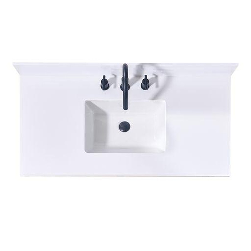 Altair Andalo 43" x 22" Snow White Composite Stone Bathroom Vanity Top With White SInk