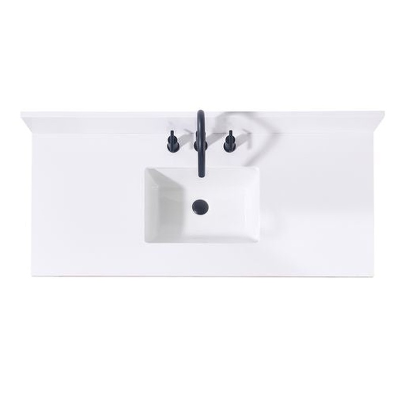Altair Andalo 49" x 22" Snow White Composite Stone Bathroom Vanity Top With White SInk