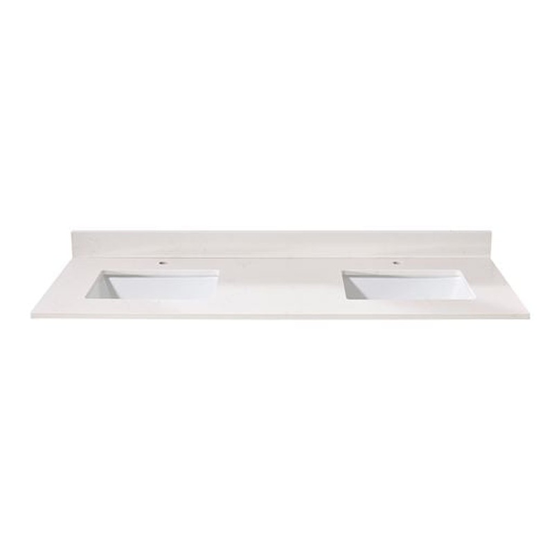 Altair Belluno 61" x 22" Milano white Composite Stone Bathroom Vanity Top-Single Hole With White SInk