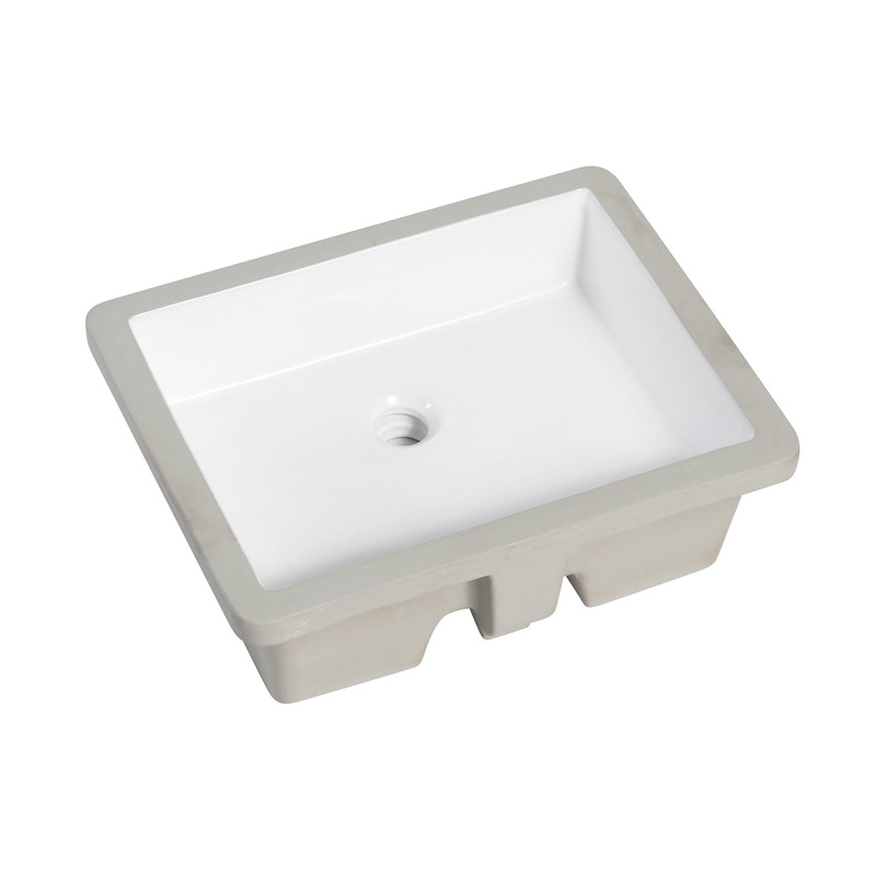 Altair Dixie 20" Retegular White Finish Ceramic Undermount Vanity Sink