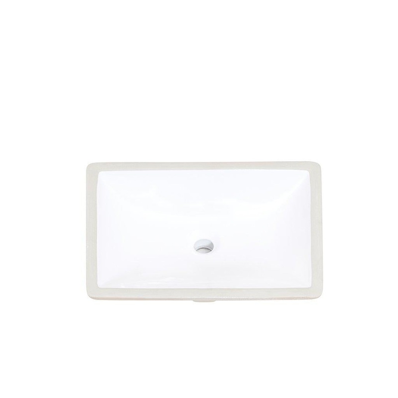 Altair Pireas 20" Rectangular White Ceramic Undermount Sink