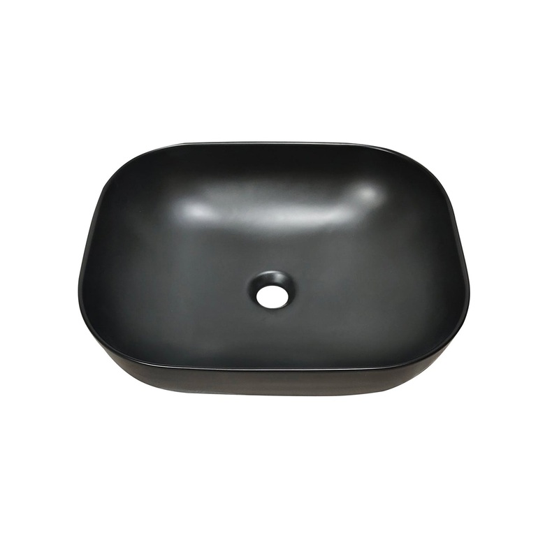 Altair Tahoe 20" Oval Black Ceramic Bathroom Vanity Vessel Sink