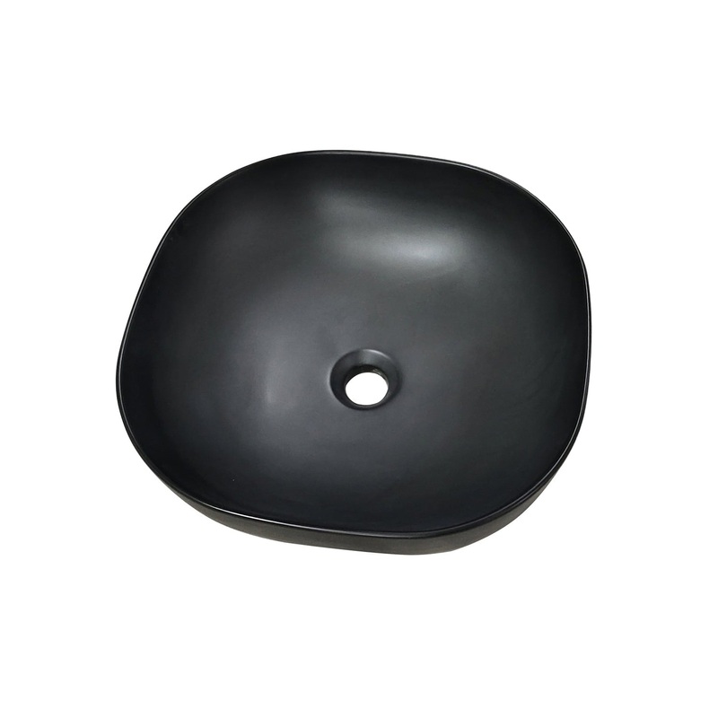 Altair Zion 16" Square Black Ceramic Bathroom Vanity Sink