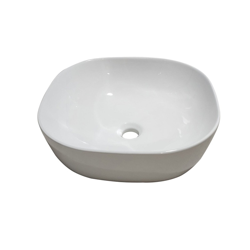 Altair Zion 16" Square White Ceramic Bathroom Vanity Sink