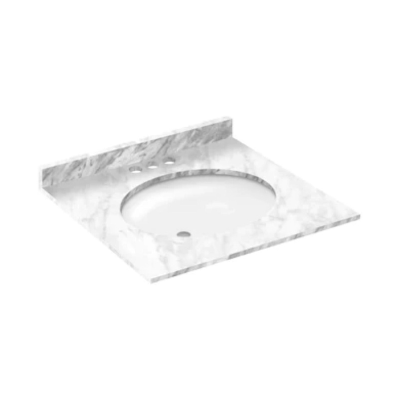 LessCare 25" x 22" Cara White with Backsplash (4 in Spread)