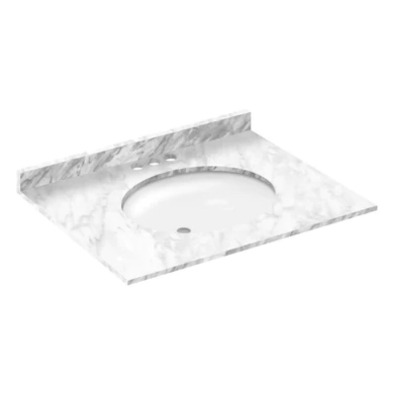 LessCare 31" x 22" Cara White with Backsplash (4 in Spread)