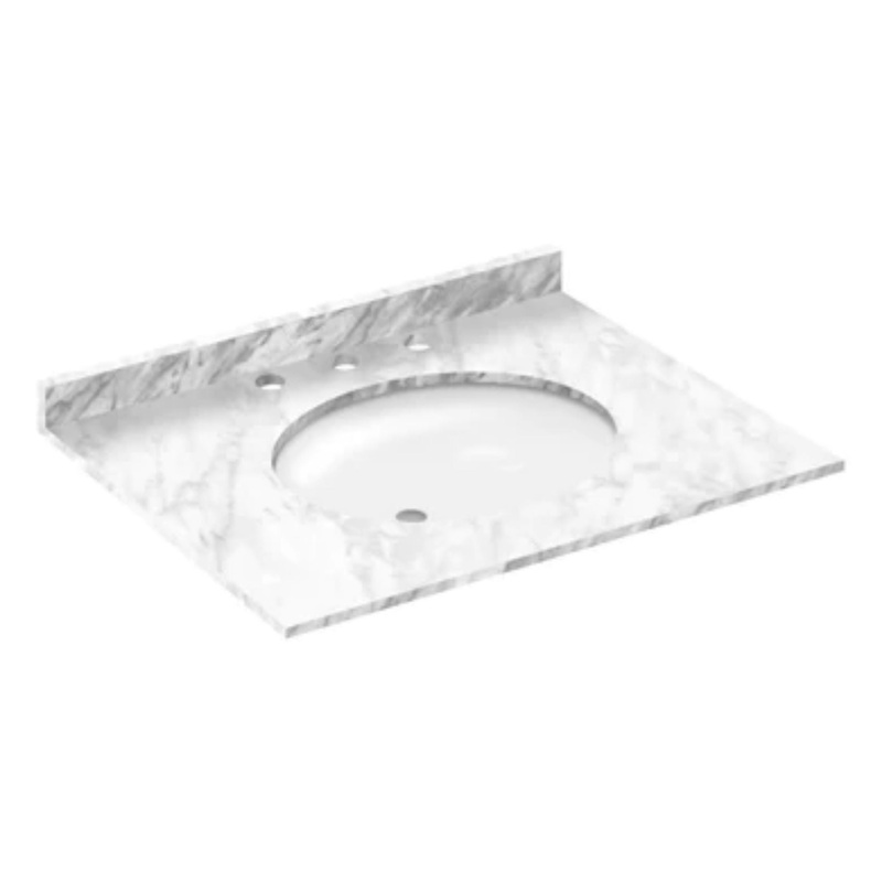 LessCare 31" x 22" Cara White with Backsplash (8 in Spread)