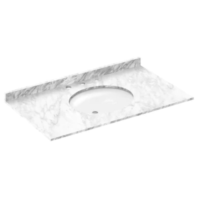LessCare 43" x 22" Cara White with Backsplash (8 in Spread)