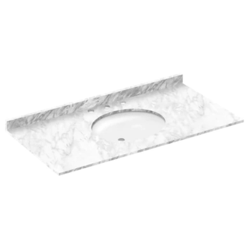 LessCare 49" x 22" Cara White with Backsplash (8 in Spread)