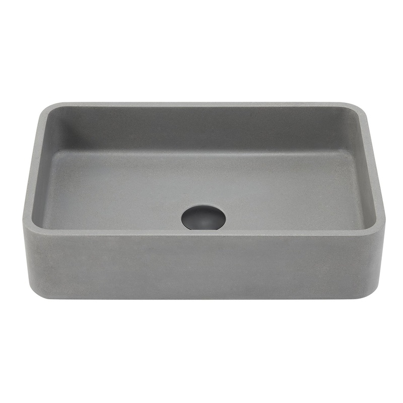 Vinnova Avila 20" Grey Concrete Rectangular Vessel Bathroom Sink
