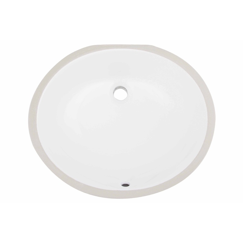 American Imaginations AI-27731 Oval White Ceramic Bathroom Undermount Sink with Enamel Glaze Finish