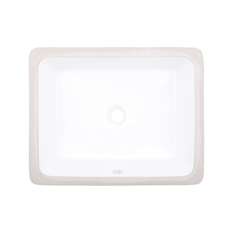 American Imaginations AI-27734 Rectangle White Ceramic Bathroom Undermount Sink with Enamel Glaze Finish