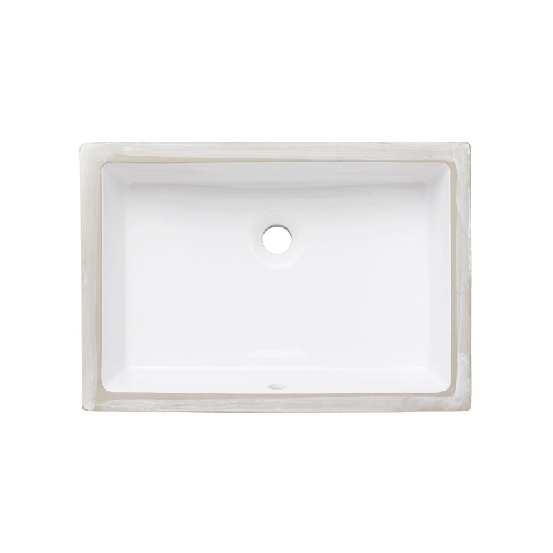 American Imaginations AI-33604 Rectangle White Ceramic Bathroom Undermount Sink with Enamel Glaze Finish