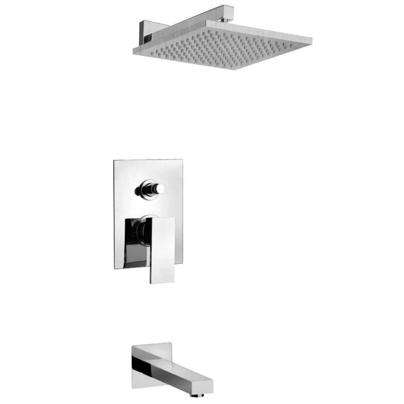 LaToscana Quadro Chrome Pressure Balance Tub & Shower Kit