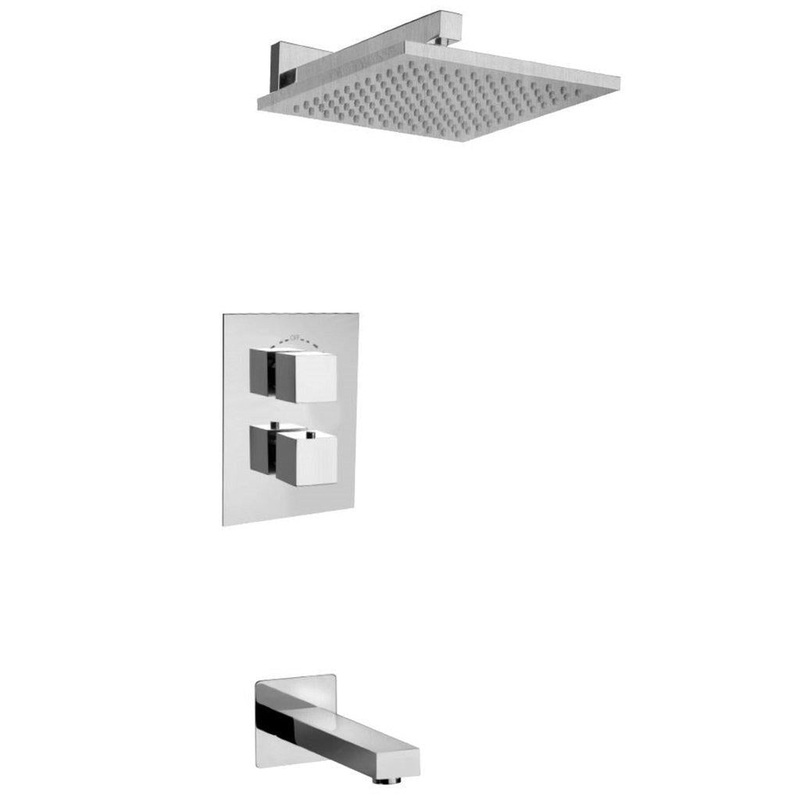LaToscana Quadro Chrome Thermostatic Tub & Shower Kit