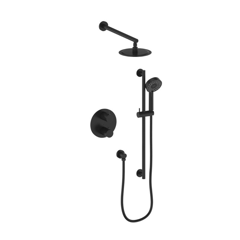 ZLINE Emerald Bay Matte Black Thermostatic Rain Shower System