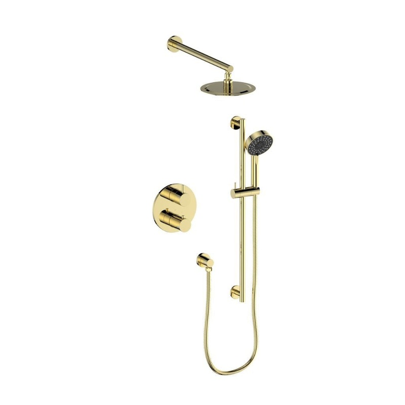 ZLINE Emerald Bay Polished Gold Thermostatic Rain Shower System