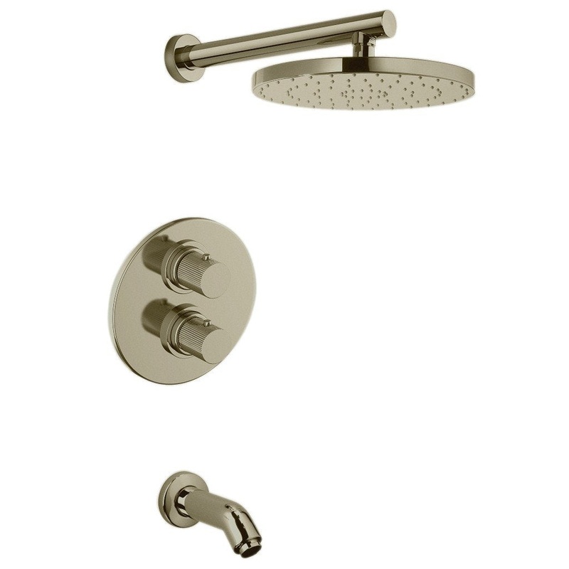 LaToscana Alessandra Brushed Nickel Thermostatic Tub & Shower Kit