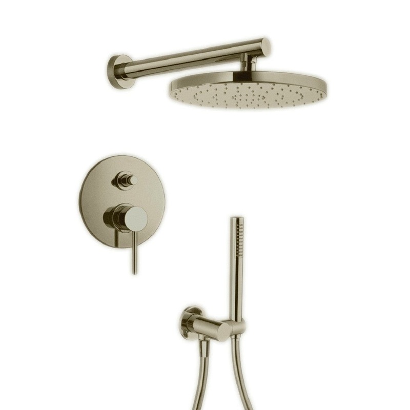 LaToscana Elba Brushed Nickel Pressure Balance Shower Kit With Handheld Shower