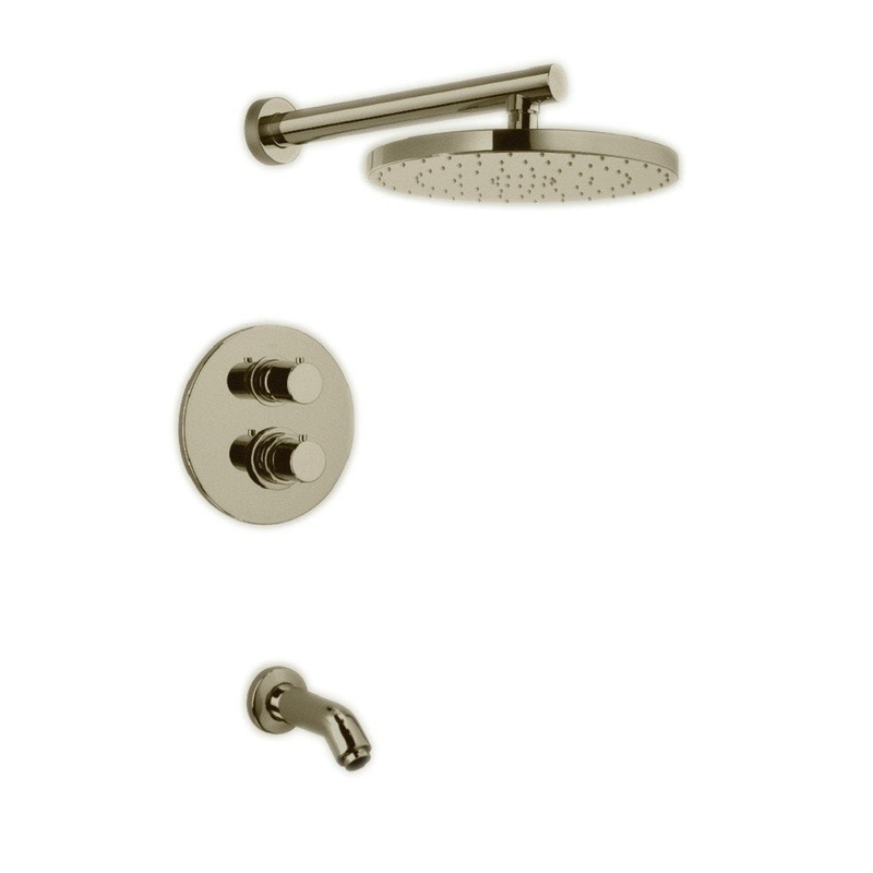 LaToscana Elba Brushed Nickel Thermostatic Tub & Shower Kit