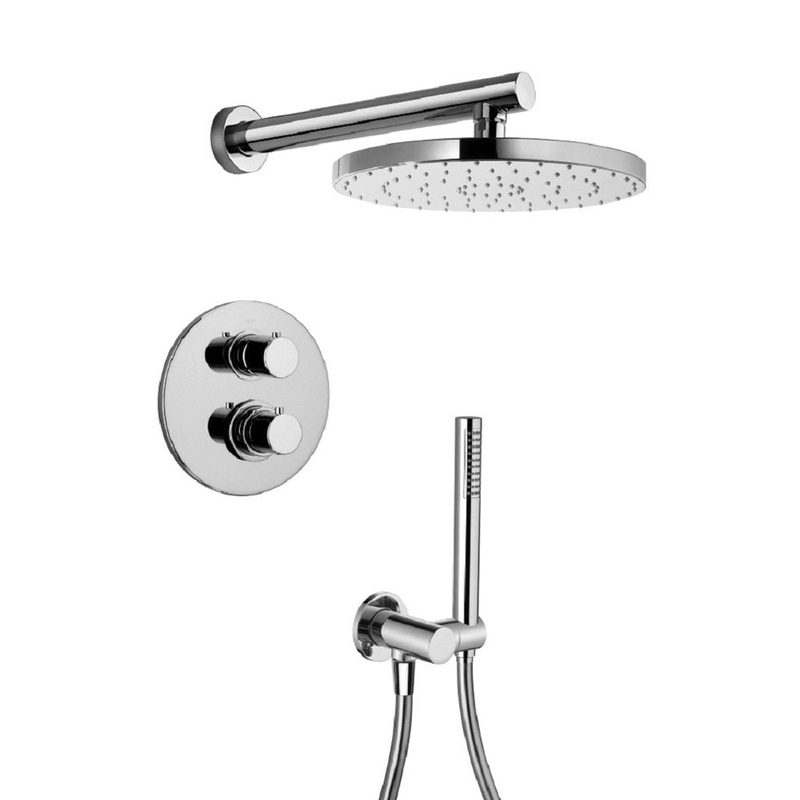 LaToscana Elba Chrome Thermostatic Shower Kit With Handheld Shower