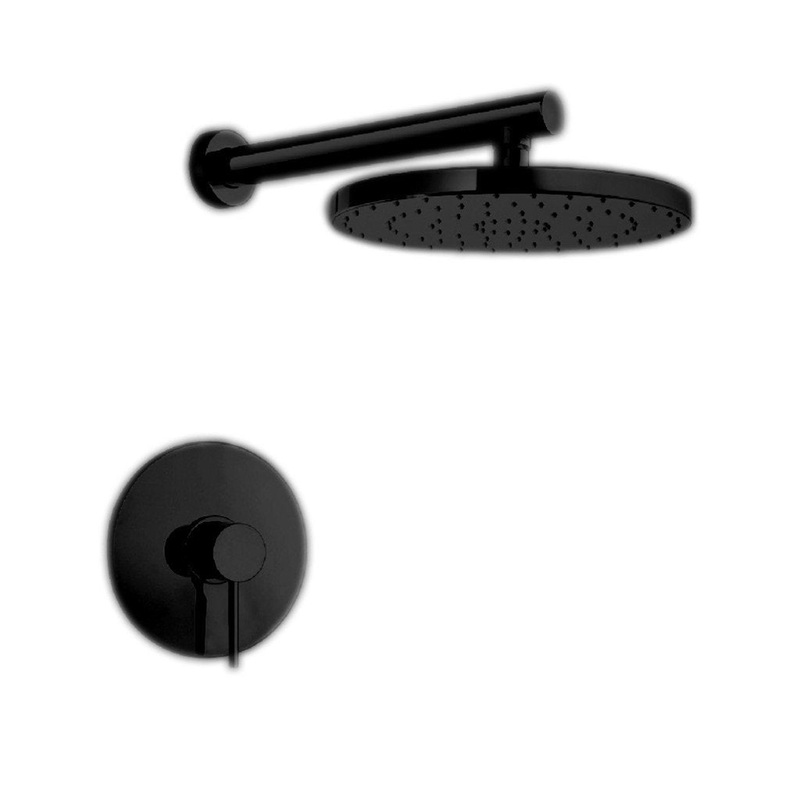LaToscana Elba Matt Black Pressure Balance Shower Kit