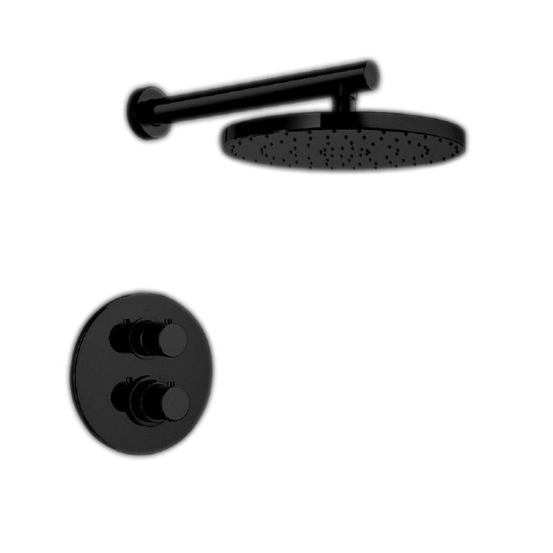 LaToscana Elba Matt Black Thermostatic Shower Kit