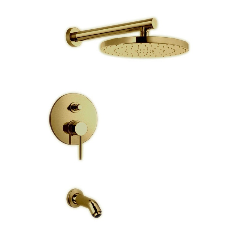 LaToscana Elba Matt Gold Pressure Balance Tub & Shower Kit