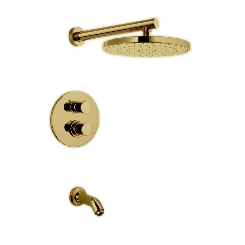LaToscana Elba Matt Gold Thermostatic Tub & Shower Kit