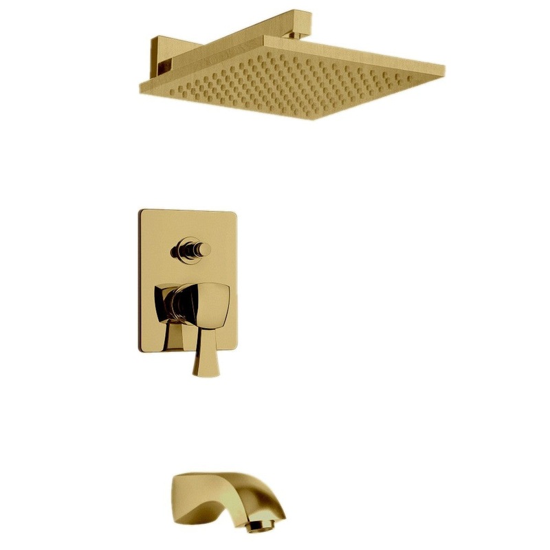 LaToscana Lady Matt Gold Pressure Balance Tub & Shower Kit