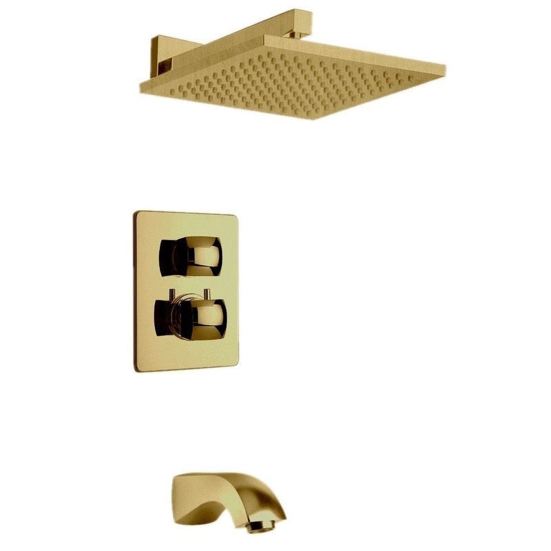 LaToscana Lady Matt Gold Thermostatic Tub & Shower Kit