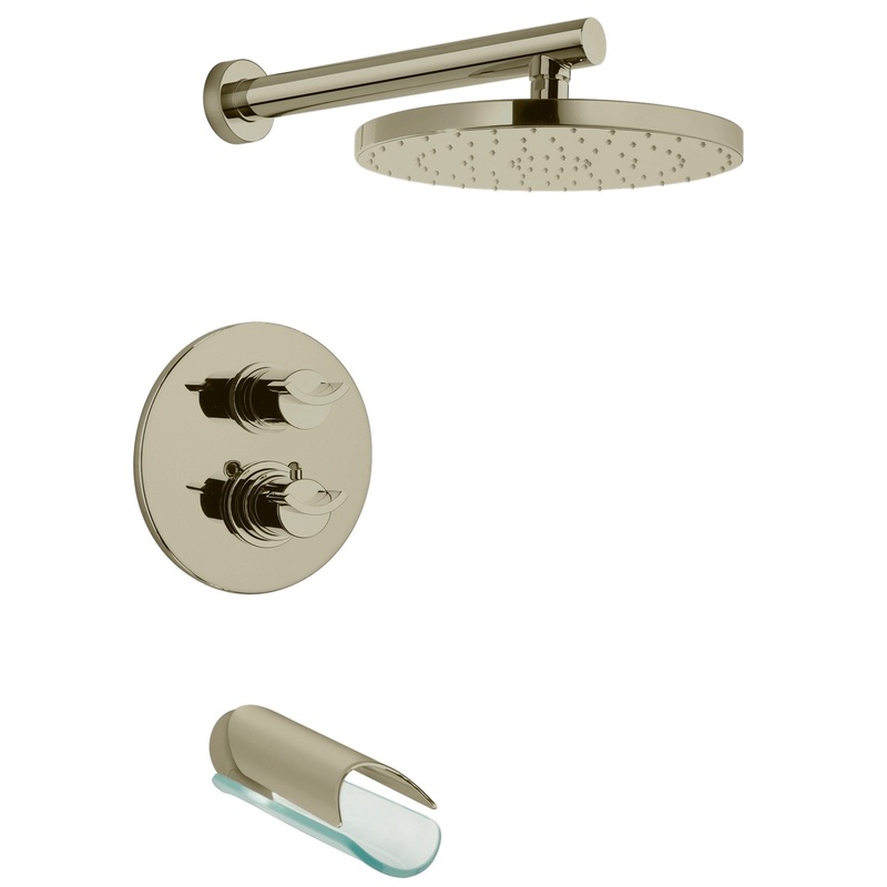 LaToscana Morgana Brushed Nickel Thermostatic Tub & Shower Kit