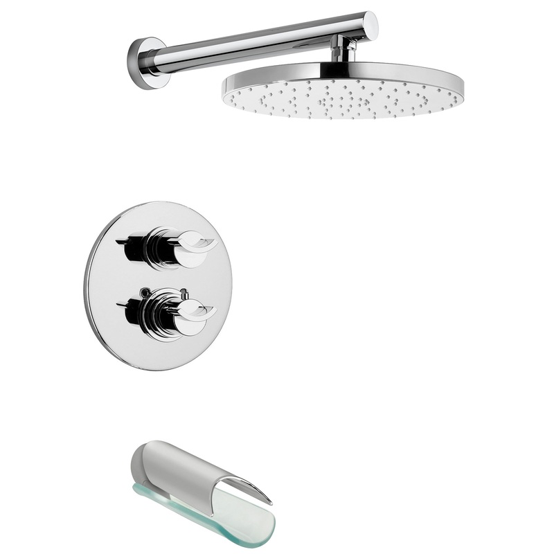 LaToscana Morgana Chrome Thermostatic Tub & Shower Kit