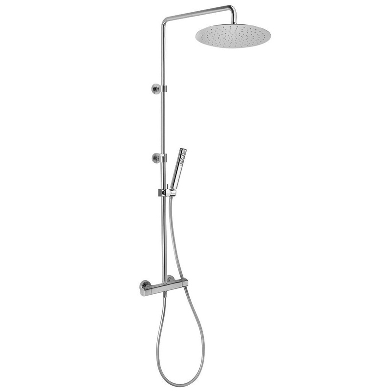 LaToscana Novello Chrome Adjustable Shower Column With Thermostatic Mixer & Sliding Shower Holder