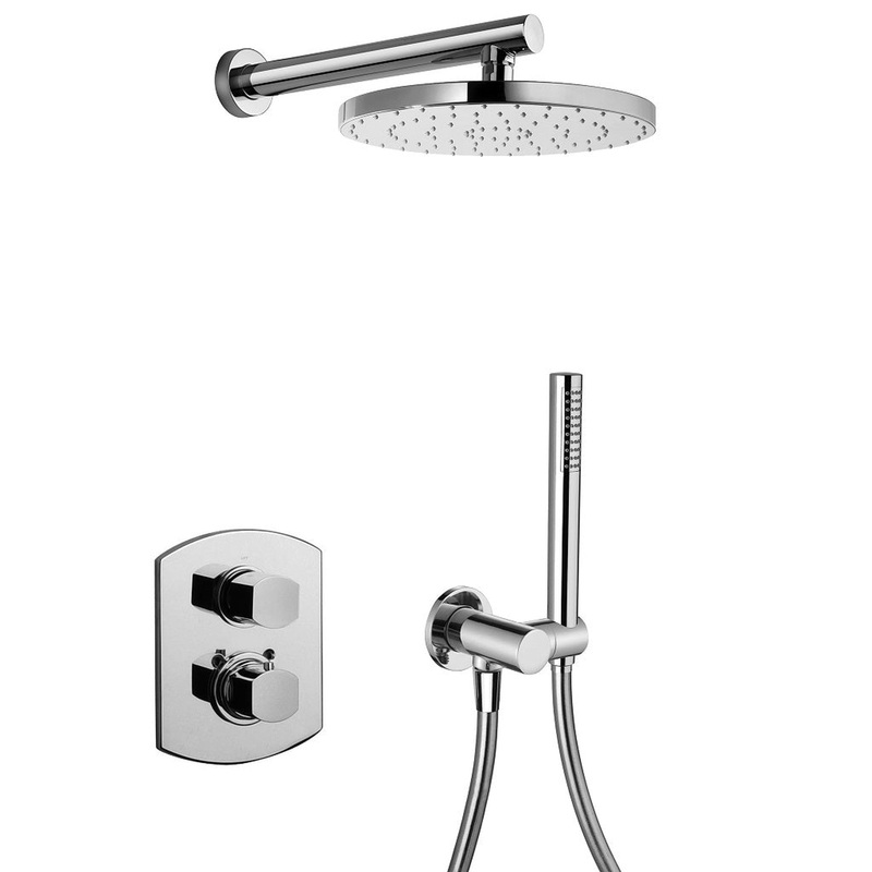 LaToscana Novello Chrome Thermostatic Shower Kit With Handheld Shower