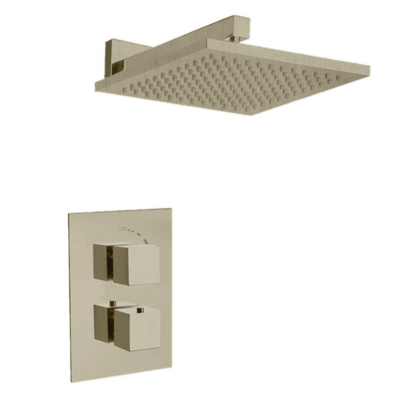 LaToscana Quadro Brushed Nickel Thermostatic Shower Kit