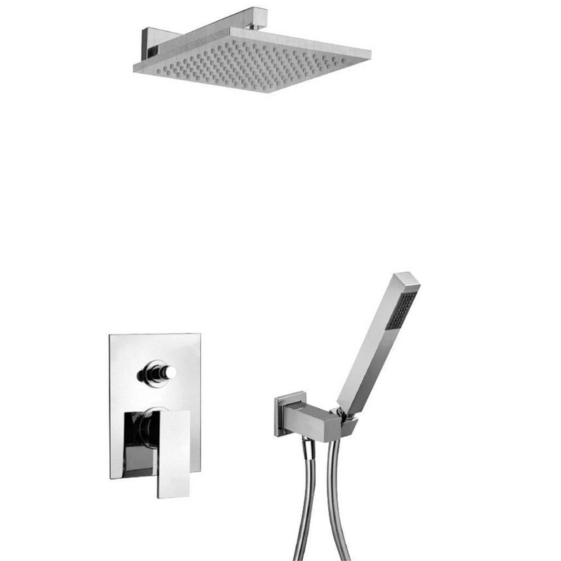 LaToscana Quadro Chrome Pressure Balance Shower Kit With Handheld Shower