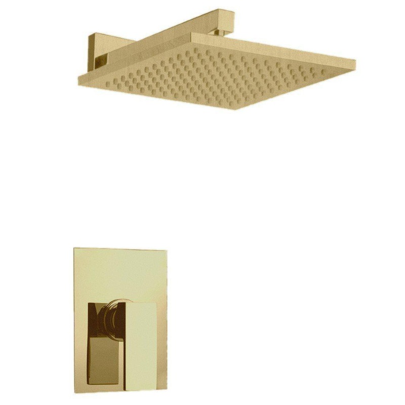 LaToscana Quadro Matt Gold Pressure Balance Shower Kit