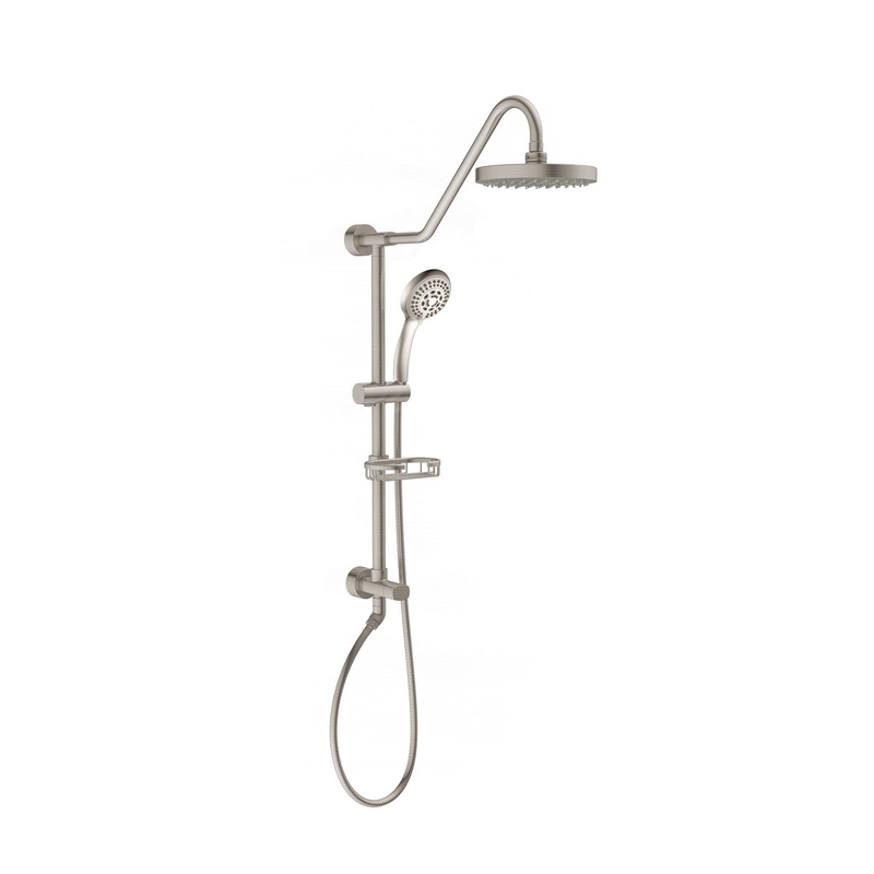 PULSE ShowerSpas Kauai III 1.8 GPM Rain Shower System in Brushed Nickel Finish With 5-Function Hand Shower
