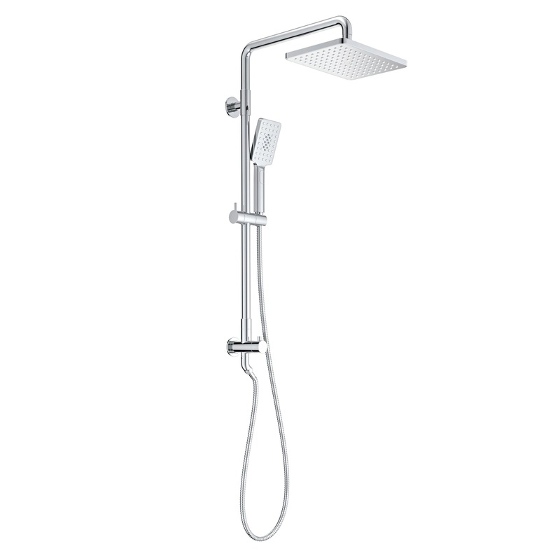 KIBI Cube Shower Column With Dual Function Shower Head in Chrome Finish