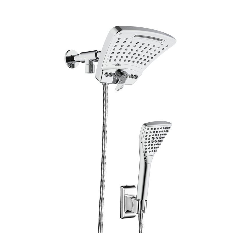 PULSE ShowerSpas PowerShot 3-Function Curved Shower Head 2.5 GPM in Chrome Finish Shower System With 3-Function Hand Shower