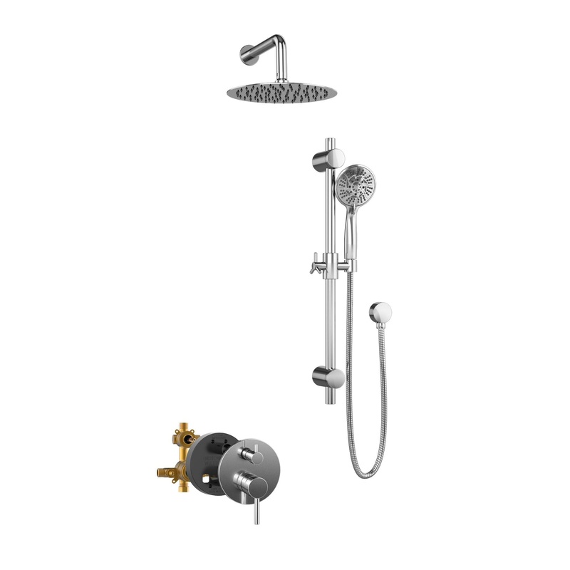 PULSE ShowerSpas Refuge Rain Shower Head 5-Function Hand Shower 1.8 GPM Shower System Combo in Chrome Finish